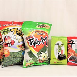 Udvalg af tang-snacks